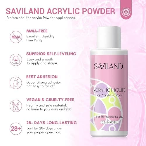 SAVILAND Acrylic Nail Kit – Nails Kit Acrylic Set with Nail Drill Brushes Gel Polish Clear Nails Tips Nail Art Tools Nail Stuff for Starters DIY Christmas Gift thumbnail 6