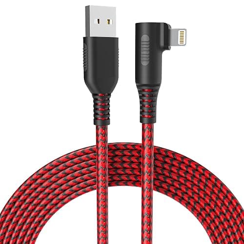 20FT Extra Long USB A to Lightning Charger Cable for iPhone, Nylon Braided 20FT Lightning iPhone Charger Cord Fast Charging, Long 90 Degree Lightning Cable for iPhone 14 Pro Max/14/13 Pro/12/11/X/XS - Image 1
