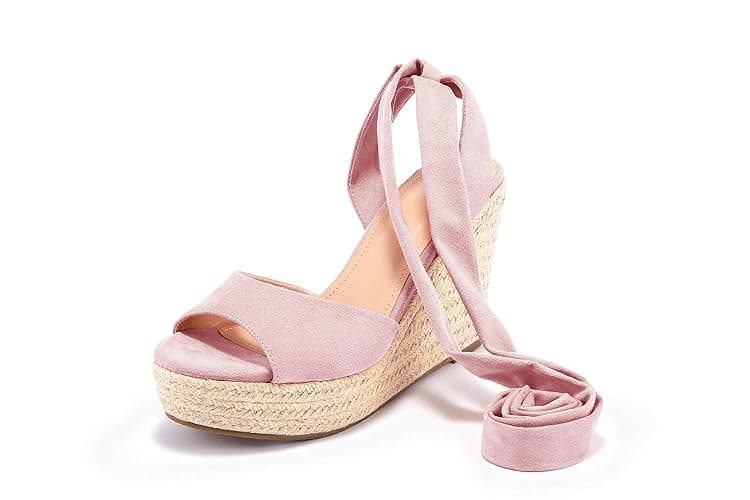 SERAIH Womens Lace up Espadrilles Platform Wedges Sandals Heels Tie Ankle Strap Summer Dress Shoes thumbnail 7