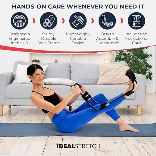 IdealStretch Original – Hamstring Stretcher, Lower Back Stretcher, Hip Stretcher, & Calf Stretcher - Knee Extension & Pain Relief thumbnail 4