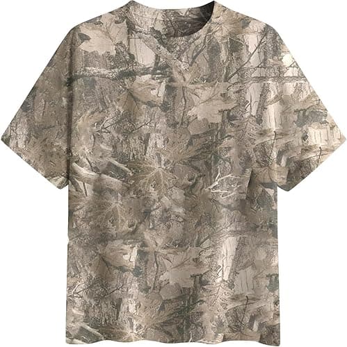 Sujama Camo Shirt Women Men Oversized Maple Leaf T Shirts Graphic Baggy Shirts Tops Crewneck Short Sleeve Tees Streetwear - Medium - Khaki