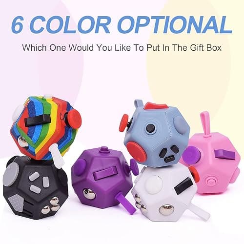 UOOEFUN Small Fidget Toys,12 Sided Fidget Toys,Mini Cube Toys Relief Stress,Autism and Anxiety Depression Anti for Kids Adults Improve Focus (Grey) thumbnail 4