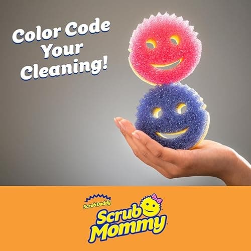 Scrub Daddy Scrub Mommy Sponges - Dish Scrubber + Non-Scratch Cleaning Sponges Kitchen, Bathroom + Multi-Surface Safe - Dual-Sided Dish Sponges for Scrubbing - Online Exclusive (3 Count) - 3 Count (Pack of 1) - Exclusive Scrub Mommy thumbnail 2