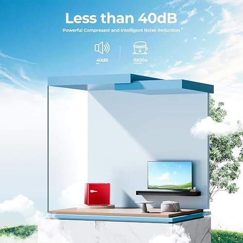 Electactic 1.2 Cu.ft Mini Freezer, Small Upright Freezer with Removable Shelf & 7 Adjustable Temperature Control, Energy Saving, Low Noise for Bedroom, Apartment, Home, Office, Red thumbnail 7