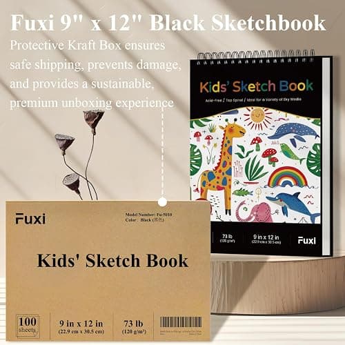 Sketch Book for Kids, 9" x 12" Kid Sketchbook, 100 Sheets (73lb/120gsm) Thick Drawing Paper for Kids, Spiral Sketch Pad for Kid, Easter Basket Stuffers. thumbnail 6