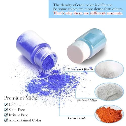 15 Bottles Slime & Candle Mica Powder, Resin Color Pigment, Epoxy Resin, Lip Gloss, Natural Powder Pigment - no label - 15 Bottles thumbnail 4