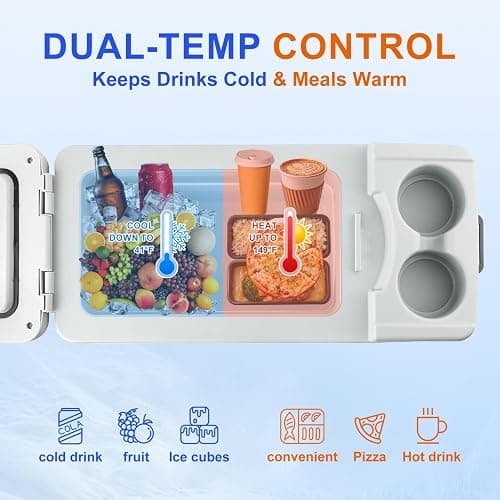 Newmkr 11L/Quart Electric Cooler & Warmer - Portable Car Refrigerator 12 Volt DC Car Fridge with Dual-Temp Control (41°F~149°F) Car Fridge 12V Refrigerator for Camping, Travel & Road Trips,RV, Boat thumbnail 5