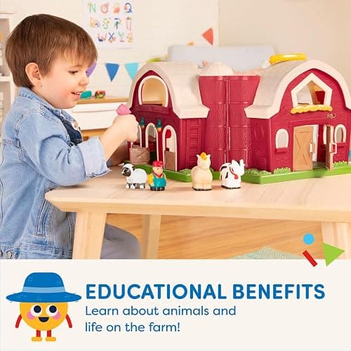 Battat– Big Red Barn, Animal Farm Playset – Learning Toy for Toddlers, 18M Plus, 13.5" x 9"x 12" thumbnail 7