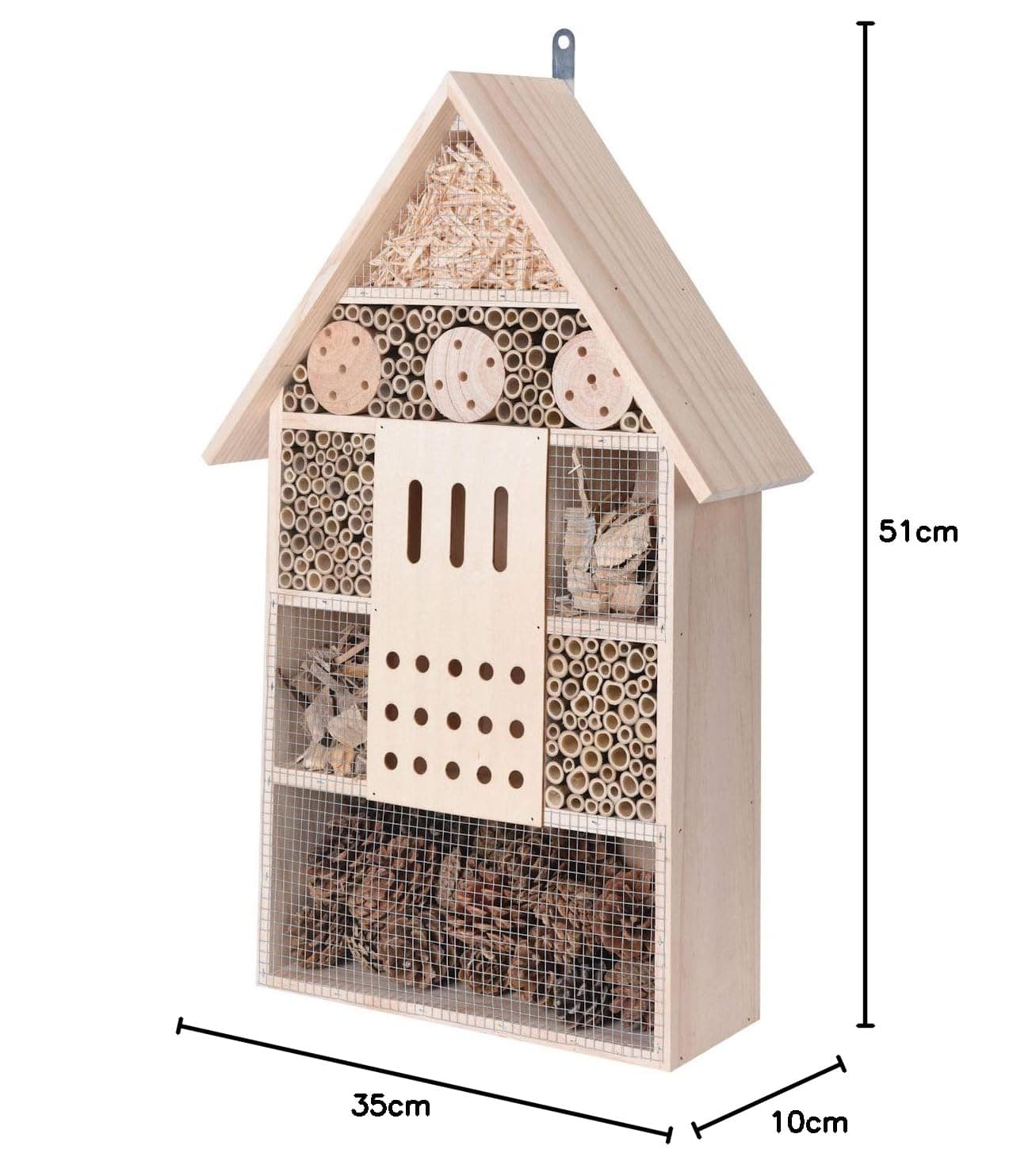 Insect Hotel XXL for Hanging - 51 cm x 35 cm x 10 cm - Insect House for Hanging thumbnail 2