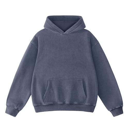 FAIABLE Mens Hoodies Oversized Unisex Acid Wash Hoodie Heavyweight Fleece Vintage Cotton Sweatshirt Men Women Streetwear - Image 1