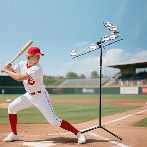 BGOJAB Baseball Soft Toss Pitching Machine | Training System, Support Auto & Manual Ball Drop, Height Adjustable, Hold Up to 10 Balls, Baseball Hitting Swing Trainer for All Ages and Skill thumbnail 7