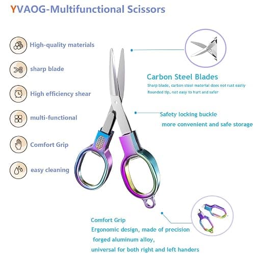 2PCS Folding Scissors, Stainless Steel Safety Portable Mini Travel Small Scissors, Foldable Pocket Badge Scissor, Suitable for Travel, Home, Office, Craft, Sewing, Nurse Accessories thumbnail 3