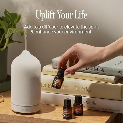 Cliganic Organic Aromatherapy Essential Oils Gift Set (Top 8 - The Iconics), 100% Pure - Peppermint, Lavender, Eucalyptus, Tea Tree, Lemongrass, Rosemary, Frankincense & Orange thumbnail 9