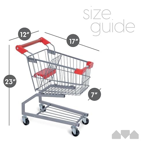Milliard Toy Metal Shopping Cart - Supermarket Pretend Play Grocery Cart for Kids and Toddlers thumbnail 3