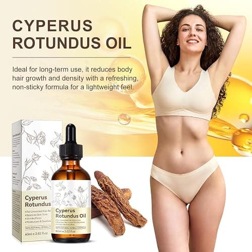 Rulviou Cyperus Rotundus Oil,Natural Cyprus Oils For Hair Removal,Gentle and Effective Cypress For Reducing Body Hair Growth, Ideal for All Skin Types 2 fl.oz thumbnail 3