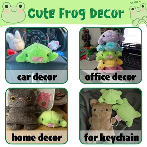 Agromusk Cute Frog Keychain,Kawaii Frog Plush Keychain,Green Frog Purse Bag Charms Funny Frog Decor Car Keys Gifts thumbnail 6