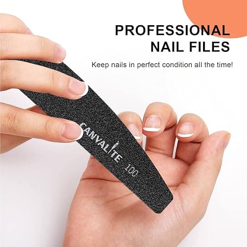 Canvalite 40 PCS Nail File 100/180 Grit Peel and Stick Nail Files Replaceable Emery Boards Reusable Nail File for Acrylic Nails Professional for DIY Salon Use thumbnail 7