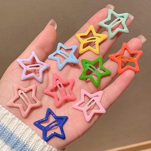 Star Hair Clips Snap Hair Barrettes Non Slip Star Hair Accessories Multiple Colors Metal Hair Clips for Girls Women -100PCS 1.18" thumbnail 5