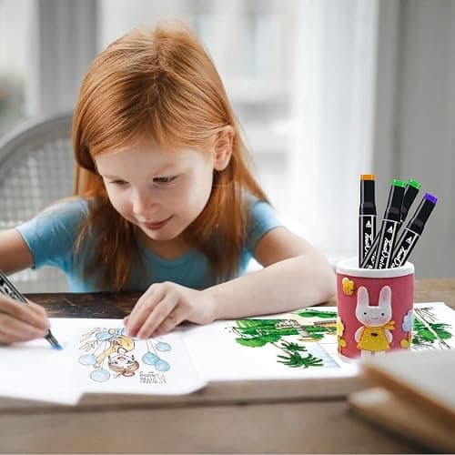 Hibtn 80-Colors Alcohol Graphic Sketch Twin Marker Pen, kids Children and Artist Permanent Sketch Manga Marker Pens Black thumbnail 9
