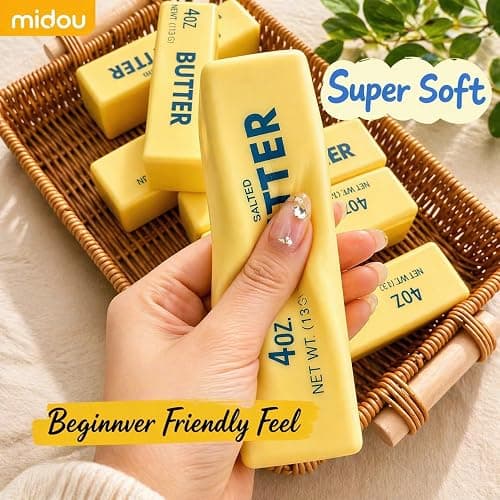 Midou Slow Rising Dumpling Squishy Butter Squeeze Toy Sensory Stress Relief Squishies Soft & Stretchy Fidget Toys for Anxiety Relief Party Favors 1Pcs with Smile Face thumbnail 4