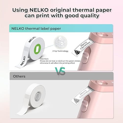 Nelko Label Maker Machine with Tape, P21 Bluetooth Label Printer, Wireless Mini Label Makers with Multiple Templates for Organizing Office Home, Pink thumbnail 9