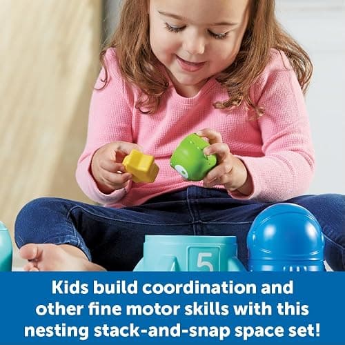 Learning Resources Nesting Space Surprise, Preschool Learning Activities, Fine Motor Skills, Montessori Preschool Toys, Space Toys, Ages 18 Months+, 9 Pieces thumbnail 2