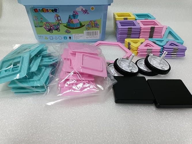 MAGBLOCK Magnetic Building Blocks Set, Upgraded Magnetic Tiles Toys for 3 4 5 6 7 8+ Year Old Girls, 103pcs Magnet Toys for Toddlers Boys and Girls 3-5 thumbnail 10