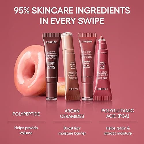 LANEIGE Glaze Craze Tinted Lip Serum: Hydrating Lip Serum for Glossy, Nourished Lips with Plumping Polypeptides - Peach Glaze thumbnail 5