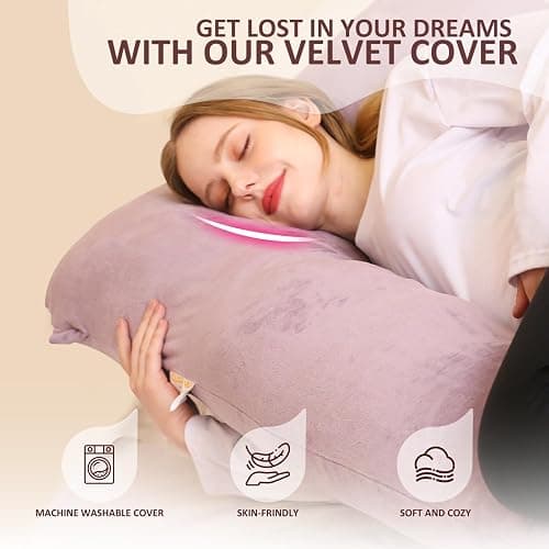 Chilling Home Coussin de Grossesse,Coussin Allaitement en Forme de U en Velours Amovibl, Coussins de Maternité et Corps pour Dormir,Violet thumbnail 5