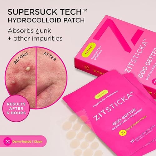 ZitSticka Pimple Patches for Face and Body, Hydrocolloid Patches to Cover Zits, Acne Patches or Zit Spot Stickers, Body Patch (GOO GETTER 36 Pack) thumbnail 4
