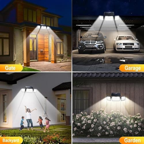 MIHANI Solar Flood Lights Outdoor, 2500LM Motion Sensor Security Lights with 270° Wide Angle, IP65 Waterproof, 3 Heads Solar Outdoor Lights for Patio, Yard, House, Garage (Non-Remote, 2 Pack) thumbnail 6