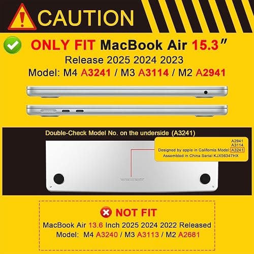 MEEgoodo Case for MacBook Air 15 inch M4/M3/M2 2025 2024 2023, Case Fit Model (A3241/A3114/A2941) for MacBook Air 15-inch, Laptop with Keyboard & Camera Cover & OTG Adapter,Pink Stripes thumbnail 2