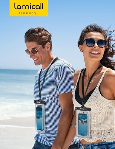 Lamicall Waterproof Phone Pouch Case - [2 Pack][Easy Lock & Heavy Duty] IPX8 Water Proof Cell Phone Dry Bag for Beach, Protector for iPhone 17 16 15 14 13 12 11 Pro Max Plus Air, Galaxy S25 S24, 4-7" thumbnail 7