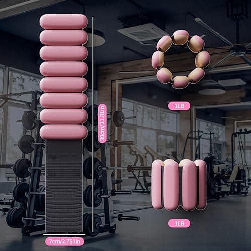 Ankle weights for women wrist weight: Adjustable ankle & wrist weights 2lbs(1lb each) for Pilates & Yoga exercise - Hand & Leg weights for women at home thumbnail 3