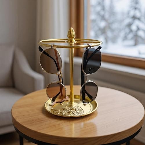 Wismay Sunglasses Organizer, Glasses Display Stand for 12 Pairs, Base Storage for Jewelry (Metal+Gold) thumbnail 2