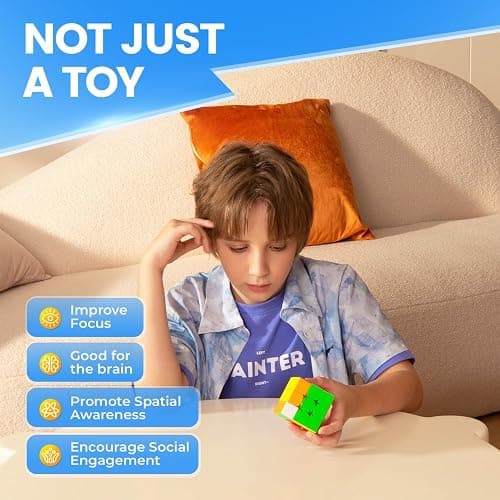 GAN 356 M, Speed Cube 3x3 Magnetic Speedcube Stickerless 356M Fidget Toys for Kids Adults, No Extra GES thumbnail 4