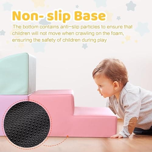 Hoohtoot Foam Climbing Blocks for Toddler: with 4-Piece PU Leather Climbing Toys and a Ball Pit - Foam Ball Pit for Toddlers - Climbing Toys Indoor for Kids Crawling (Purple Climbing Blocks) thumbnail 3