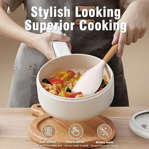 AVGPD Silicone Cooking Utensils Set, Silicone Utensils for Cooking, 446° Heat Resistant Kitchen Utensil Silicone Spatula Sets, Kitchen Gadgets for Non-Stick Cookware BPA FREE (Cream White) thumbnail 2