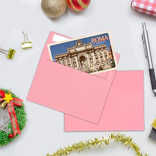 50Packs A4 Pink Envelopes 4x 6 Inch Card Envelopes,Self Seal for Weddings, Greeting Cards，Mailing， Invitations, Photos, Postcards - A4 - A4( Pink)50Pack thumbnail 6