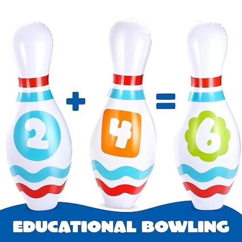 JOYIN Giant Inflatable Bowling Set for Kids and Adults, Christmas Birthday Party Games, Kids Education Motor Skills Toys thumbnail 4