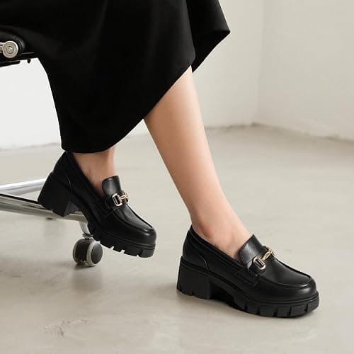 DREAM PAIRS Loafers for Women Platform Chunky Loafers Slip On Casual Shoes thumbnail 3