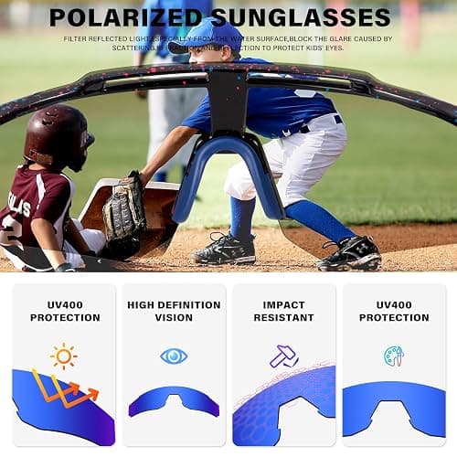 DioKiw Polarized Kids Sunglasses Youth Softball Cycling Sports Sun Glasses Boys Girls UV400 Protection Goggles thumbnail 5