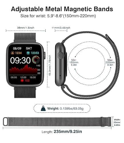 EarlySincere Smart Watches for Men Women Blood Pressure, 1.9" HD Full Touch Screen, Fitness Tracker with Heart Rate Blood Oxygen Sleep Monitor, IP67 Waterproof Smartwatch for Android iOS thumbnail 4