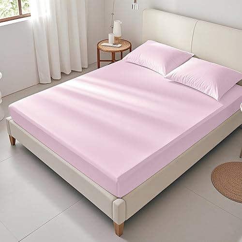 FreshCulture Full Fitted Sheet Only – Premium Hotel-Quality Fitted Sheet for Full Bed – Ultra Soft & Breathable Brushed Microfiber – Elegant Black Box Packaging (Pink) thumbnail 7