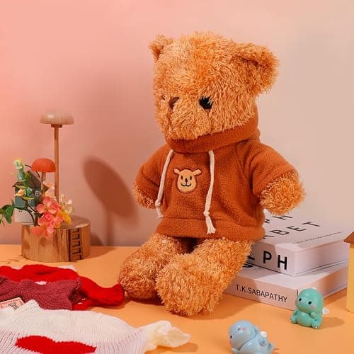 Fuyamp 10 Pcs Bear Clothes Tee Doll Clothes Bear Hoodie Sweater Fit 14-18 Inches Bears Include Cute Clothes Glasses Hat Kawaii Plush Doll Clothes DIY Bear Toy thumbnail 2