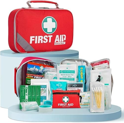 General Medi 2-in-1 First Aid Kit (215 Piece Set) + 43 Piece Mini First Aid Kit -Includes Ice(Cold) Pack, Moleskin Pad and Emergency Blanket for Travel, Home, Office, Car, Workplace thumbnail 9