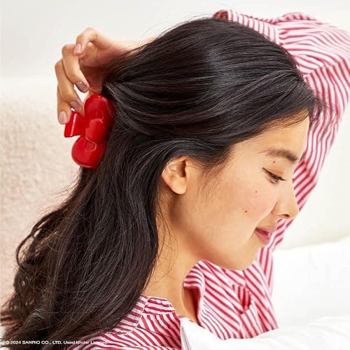 Hello Kitty x Kitsch Hair Clips for Women - Durable, Strong Hold All Day, Cute Claw Clips, Hello Kitty Stuff for Girls | Ideal Gifts for Women - Red Bow Shape, 1pc thumbnail 3