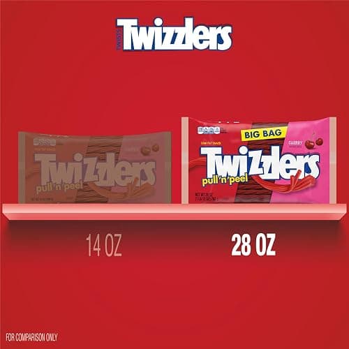 TWIZZLERS PULL 'N' PEEL Cherry Flavored Licorice Style, Chewy Candy Big Bag, 28 oz thumbnail 4