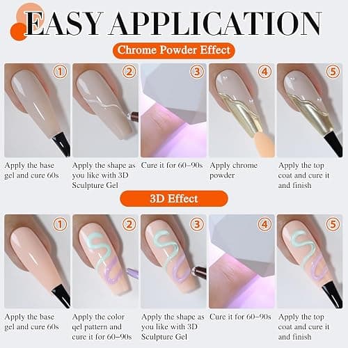 Double Rhythm 0.5 Oz 3D Nail Gel Nail Art Sculpting Gel No Wipe Gel Polish for Nail Designs DIY Nail Art for Drawing, Molding, Sculpture and Decoration (3D Sculpting Gel Clear) thumbnail 8