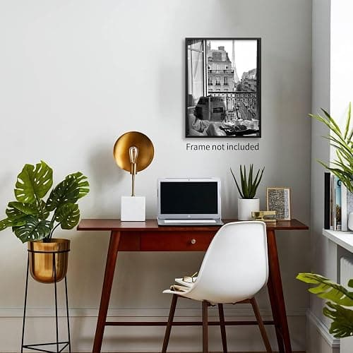 YYS Vintage Black And White Canvas Wall Art - Fashion Girl Reading Newspaper Posters - With Eiffel Tower Cityscape Prints Feminist Artwork - 11x14in Unframed for Home Bedroom Dorm Apartment Decor thumbnail 3